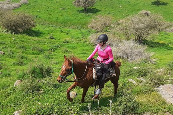 Catarina on Devash at Sirin Heights during Israeli adventure March 2020